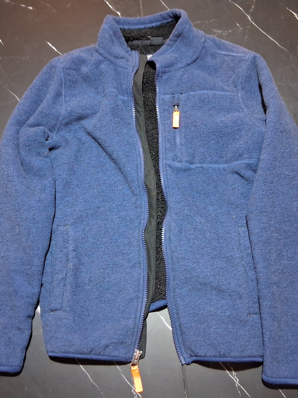 Navy Blue Fleece Zip-Up Jacket